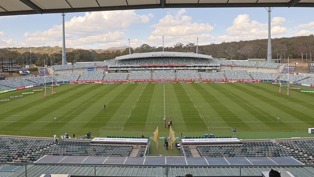 Less than 20 per cent of seats at Canberra Stadium are covered by a roof. Picture by Keegan Carroll