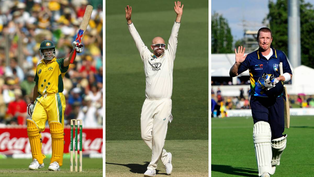 Is Nathan Lyon, centre, now the greatest Cricket ACT player in history?
