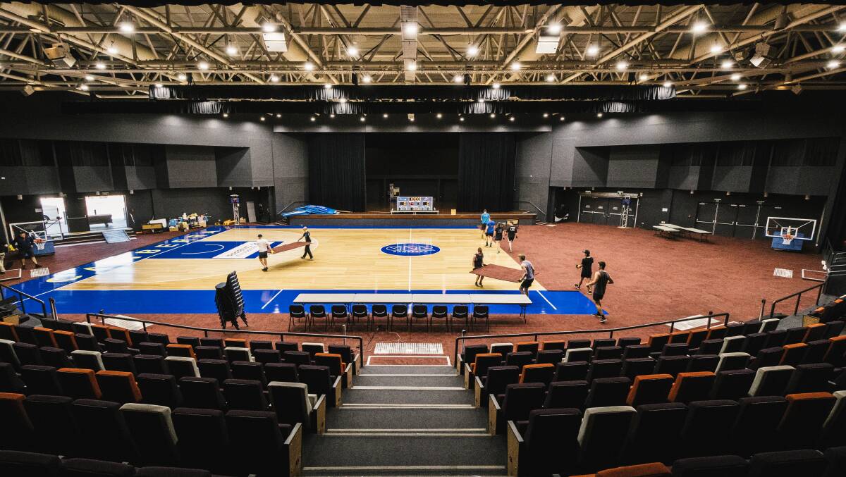The ACT government built a $250,000 basketball court for the National Convention Centre. Picture by Rohan Thomson