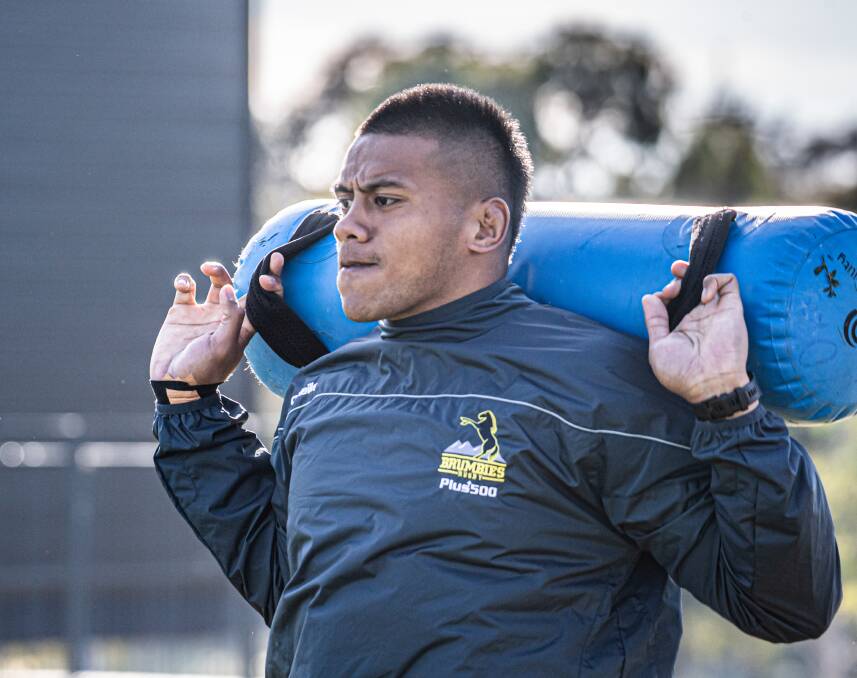 Brumbies captain Allan Alaalatota has started modified training after breaking his arm. Picture: Karleen Minney