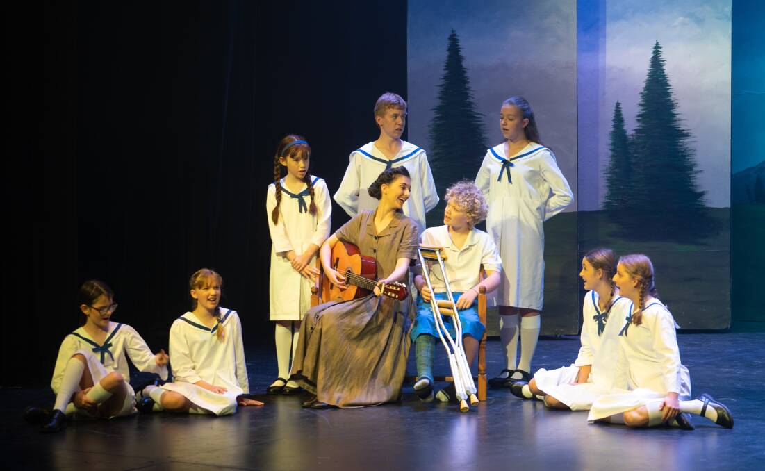 A rehearsal for the Queanbeyan Players' stage production of The Sound of Music featuring Lydia Milosavljevic as Maria. Picture: Richard Thompson