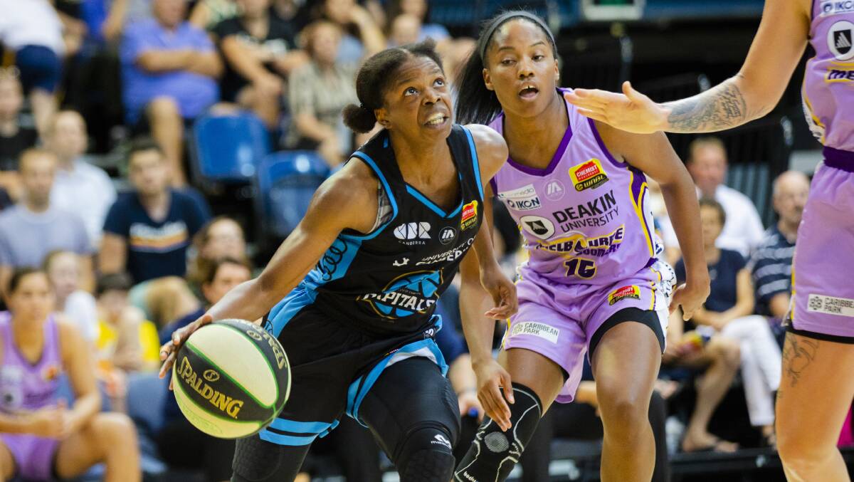 Olivia Epoupa, left, won't be eligible to return to the WNBL for the 2020-21 season. Picture: Jamila Toderas