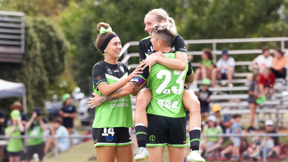 Canberra United is charging towards the A-League Women's finals. It is the only standalone women's team in the A-Leauges. Picture by Sitthixay Ditthavong