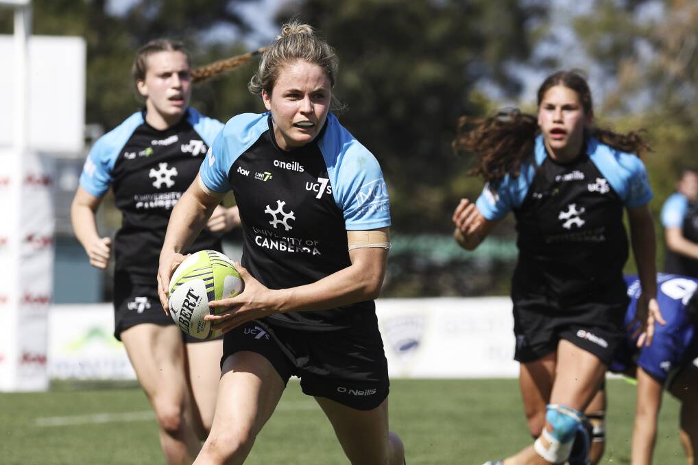 Rachel Crothers has stepped up as a University of Canberra sevens leader this season. Picture: Rugby AU Media/Karen Watson