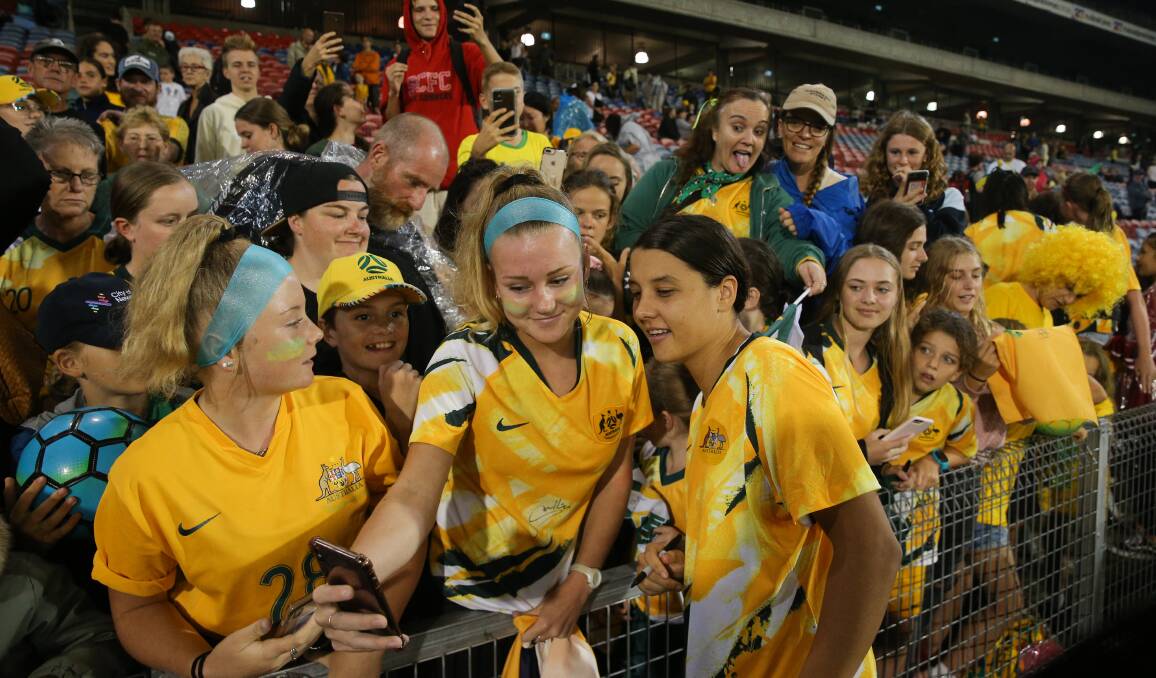 Fans have fallen in love with Sam Kerr and the Matildas. Picture: Max Mason-Hubers