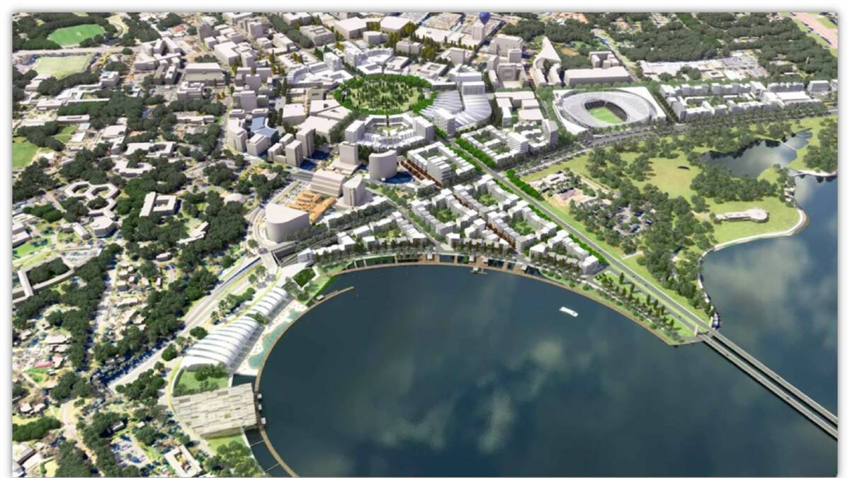 ACT Chief Minister Andrew Barr's initial plan was to build a stadium close to Lake Burley Griffin to connect the city to the lake. Picture supplied