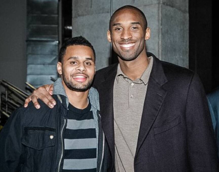 A young Patty Mills and Kobe Bryant.
