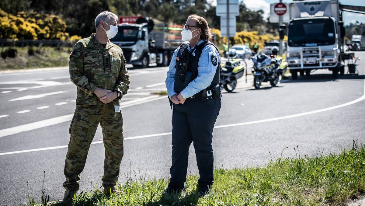 ACT Policing and the Australian Defence Force have been conducting border checks in the ACT. Picture: Karleen Minney