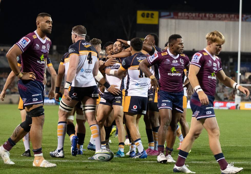 The Brumbies beat the Reds in the 2020 Super Rugby AU final. Picture: Sitthixay Ditthavong