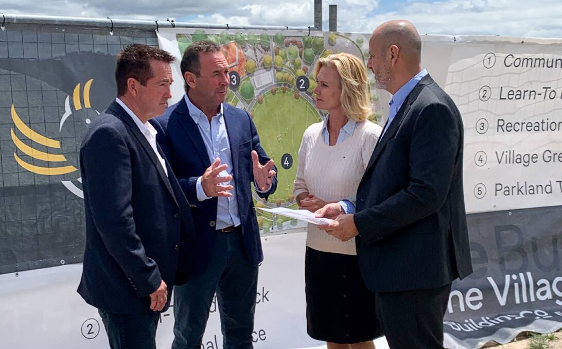 Ricky Stuart, second from the left, at the site launch of the John Fordham House on Monday. Picture: Supplied