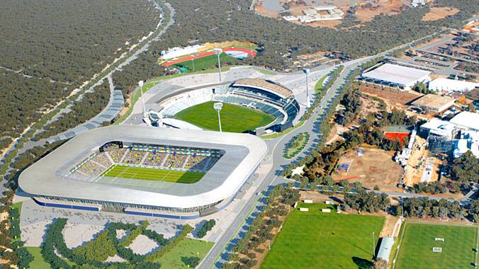 One stadium option is to build a new venue on the eastern side of the existing stadium, similar to this design from 2009. Picture supplied