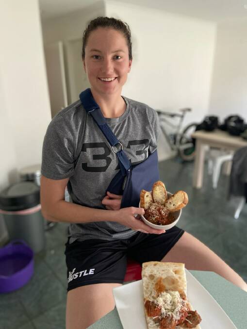 Kelsey Griffin's wife Erin has been the masterchef for injury rehabilitation. Picture: Supplied
