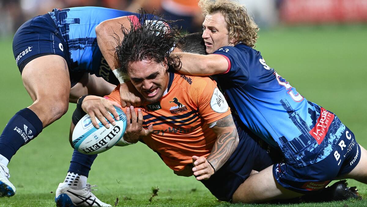 Jahrome Brown's second half try effectively ruined the Rebels' hopes of a win. Picture: Getty Images