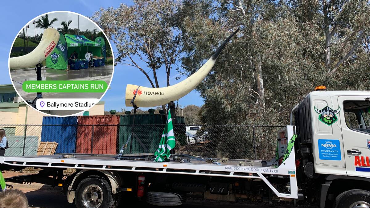 The Viking horn was put on the back of a truck in 2019 for the grand final. This time it was hidden away, but made it to Brisbane safely.