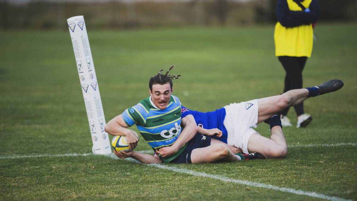 Byron Hollingworth scoring the match-winning try after full-time. Picture: Dion Georgopoulos