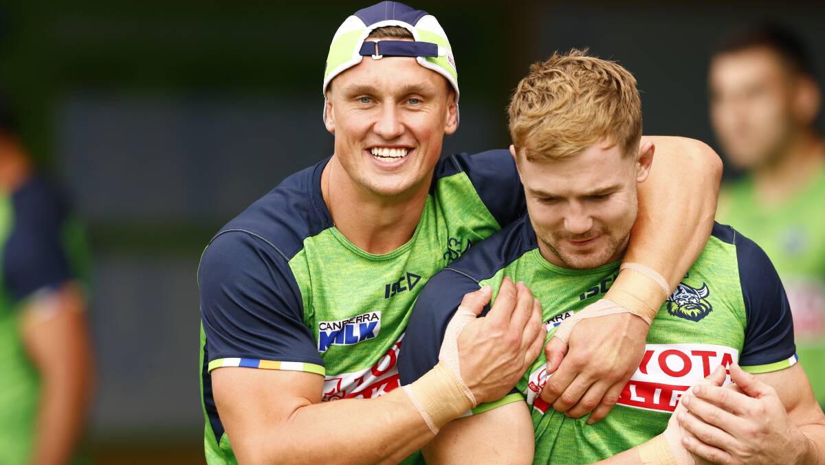Jack Wighton might be going, but the Raiders are working on an extension for Hudson Young. Picture by Keegan Carroll