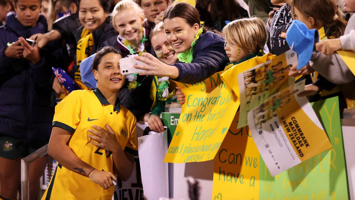 The Matildas played in front of more than 13,000 fans in Canberra earlier this year. Picture by Getty Images