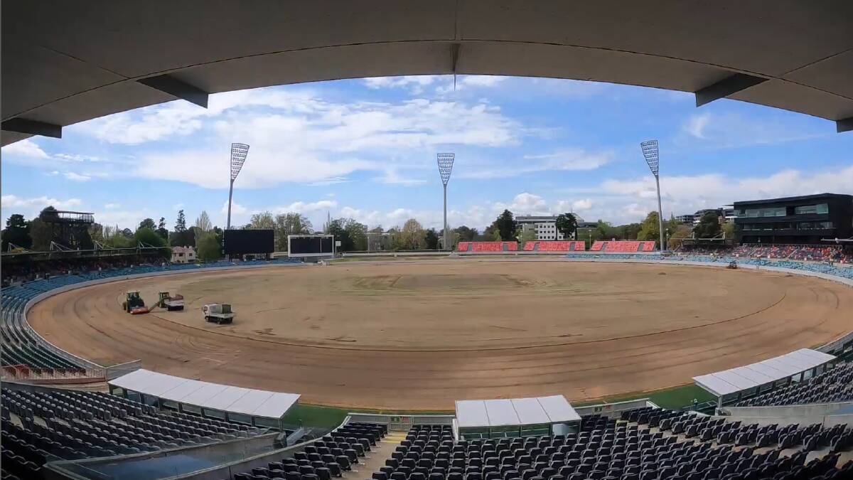 The Manuka Oval turf was replaced in September. Picture supplied