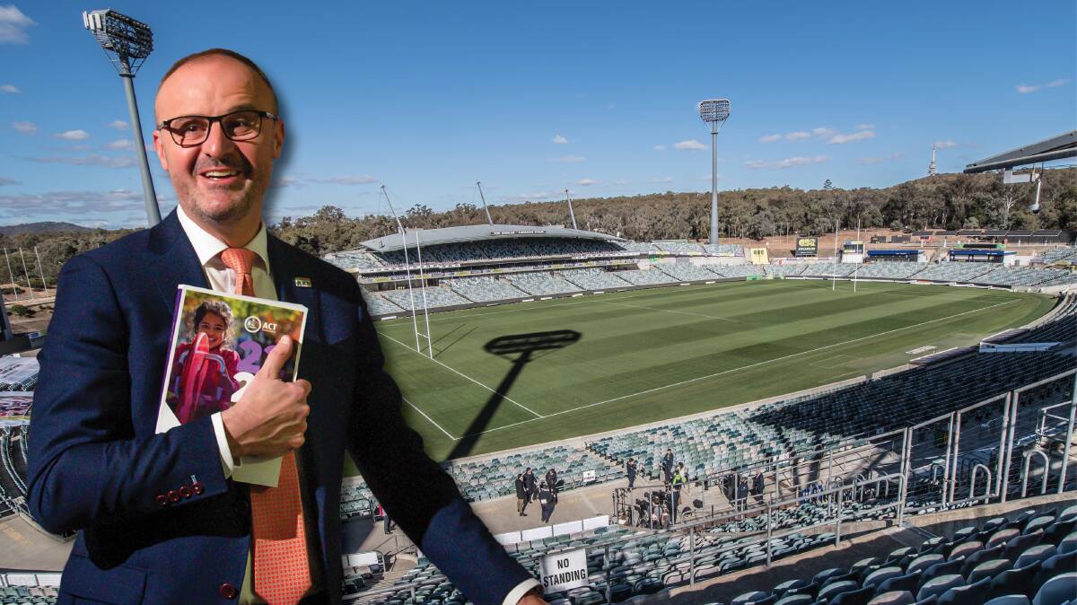 ACT Chief Minister Andrew Barr has moved again to temper expectations about a new stadium in Canberra.