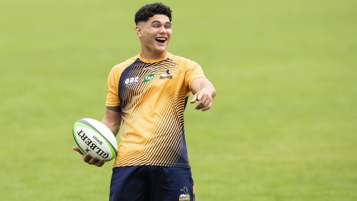 The Brumbies are still looking for a sponsor to put on the front of their jerseys. Picture: Keegan Carroll