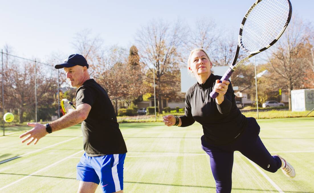 Adrian McConnon and Carolyn Paris will be allowed to play doubles at the Red Hill Tennis Club. Picture: Jamila Toderas