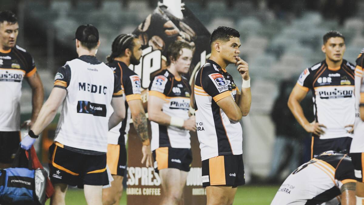 The Brumbies were shattered after losing to the Highlanders last week. Picture: Dion Georgopoulos