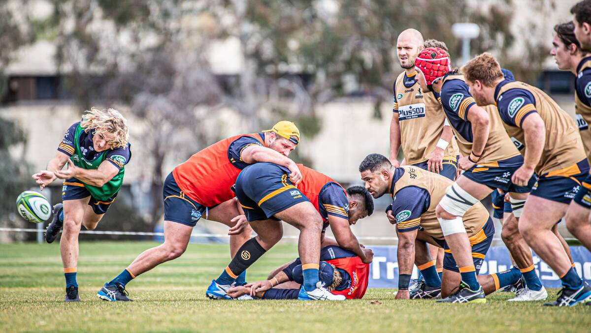 The Brumbies have been impelmenting law variations at training. Picture: Karleen Minney