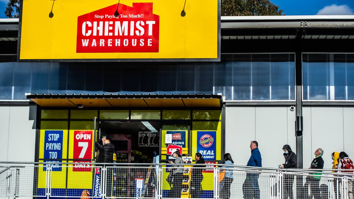 Chemist Warehouse was No. 3 on the list of the top 100 businesses involved in the ChooseCBR scheme. Picture: Karleen Minney