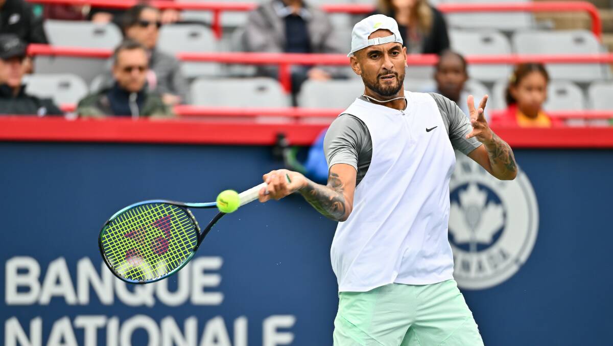 Nick Kyrgios won his first-round match in Montreal to continue his impressive form. Picture: Getty Images