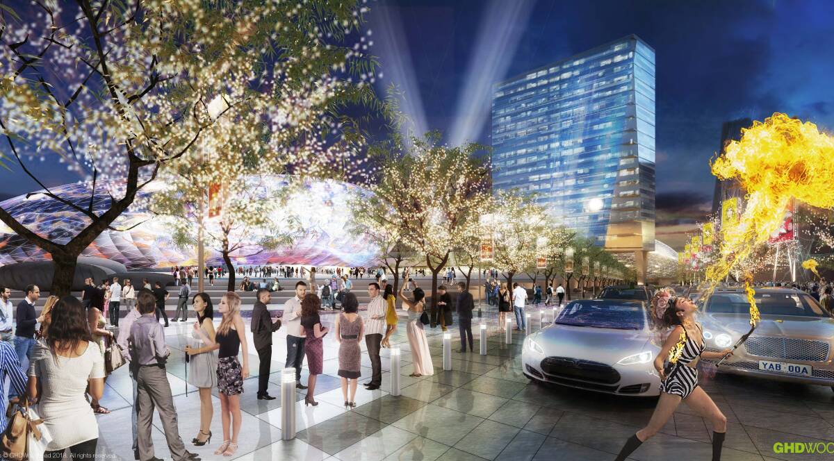 An artist's impression of what a entertainment precinct in the city could look like. Picture by GHDWoodhead