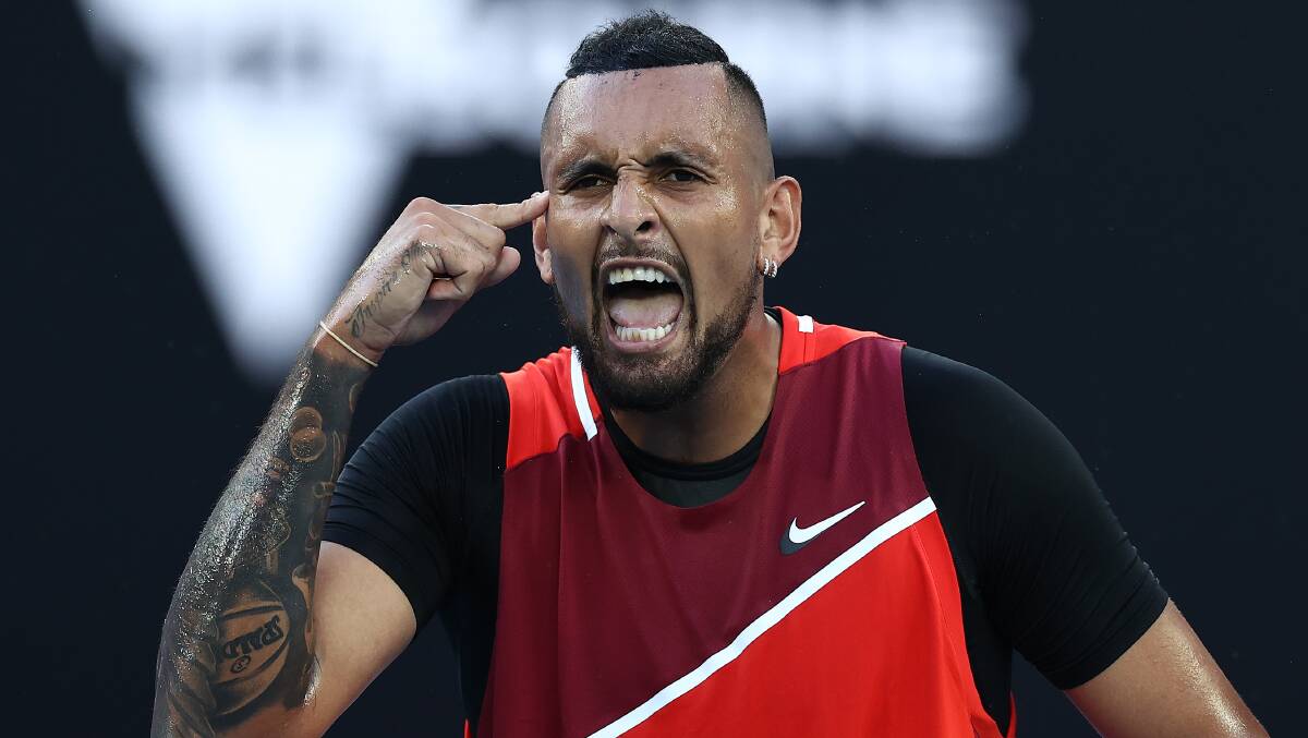 Nick Kyrgios' Australian Open campaign is over after losing to Daniil Medvedev. Picture: Getty Images