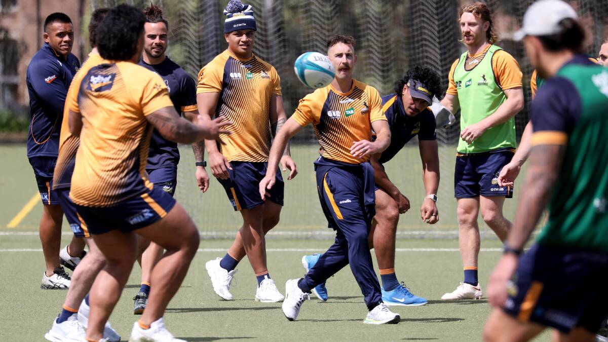 Nic White was back at Brumbies training on Monday during the Wallabies break. Picture by James Croucher