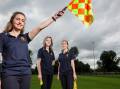 Canberra referees Delfina Dimoski, Georgia Ghirardello and Lauren Hargrave will make up half of the A-League Women's referee team at the grand final on Sunday. Picture: Sitthixay Ditthavong
