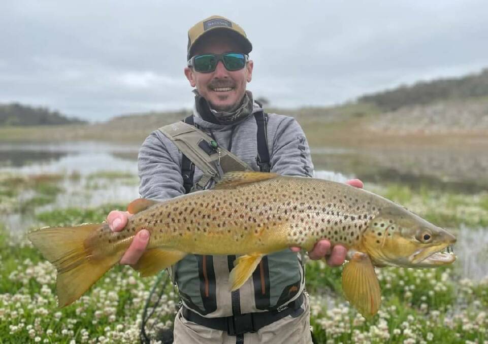 Nathan Walker with an outstanding Eucumbene brown trout caught on fly.