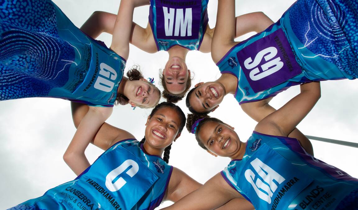 Hurricanes Netball Club players Emma Flick-Booth, Laycie Kowalick, Bianca Booth, Gloria Pupi Pesefea and Sophie Hines are excited the club have been awarded a $2000 grant from Woolworths. Picture: Elesa Kurtz