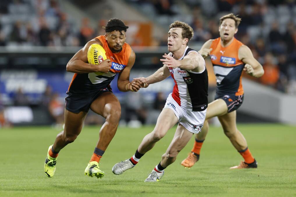 The Giants will welcome back star defender Connor Idun against the Lions in Canberra on Saturday. Picture: AAP