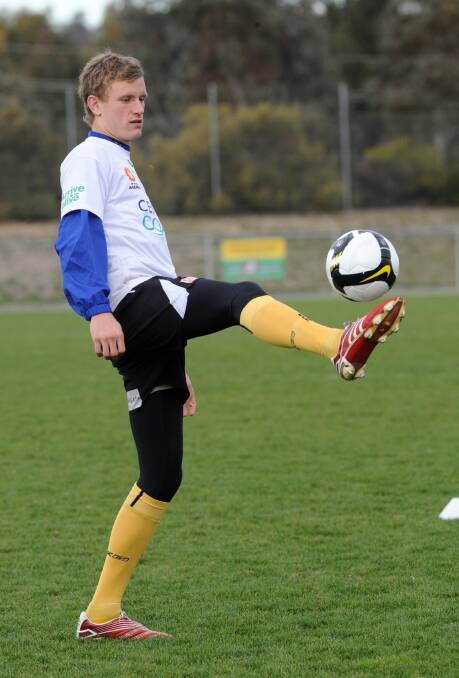 Andrew Redmayne training at the Belconnen Soccer Centre in 2009. Picture: Richard Briggs