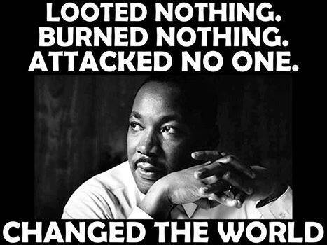 A meme to an end. The Prime Minister Scott Morrison invoked Martin Luther King through this meme he spotted online. Picture: Supplied