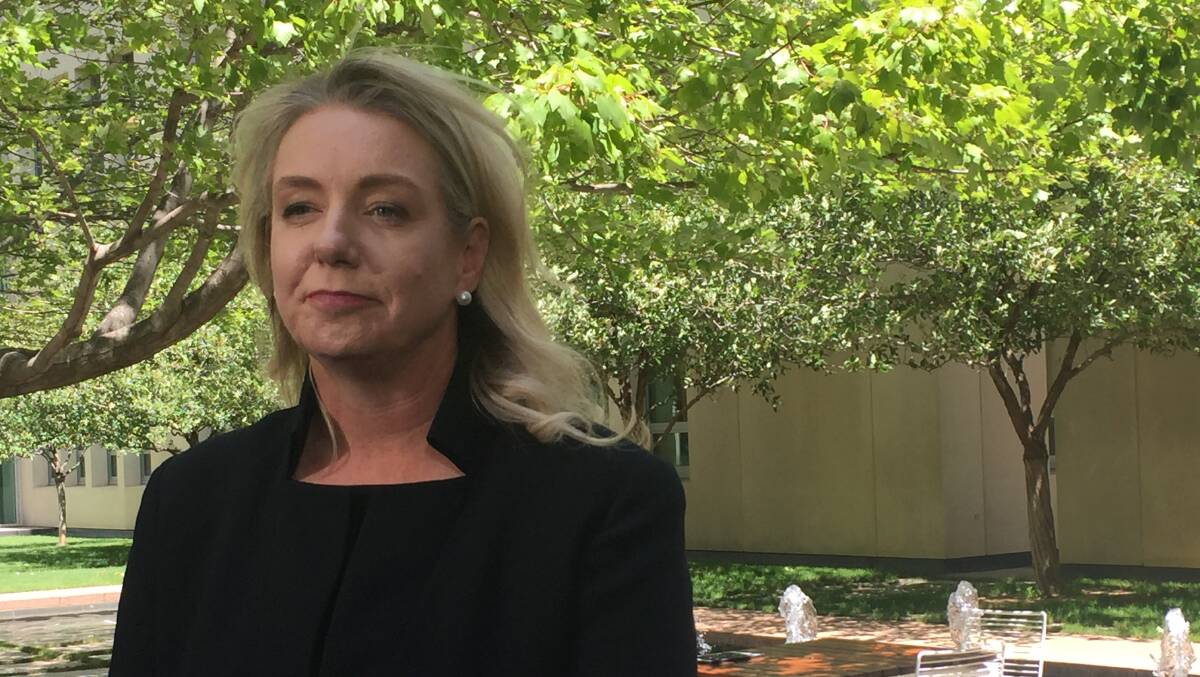 Bridget McKenzie at Parliament House on Monday, after resigning as Nationals deputy leader over the sports grants affair. Picture: Kirsten Lawson