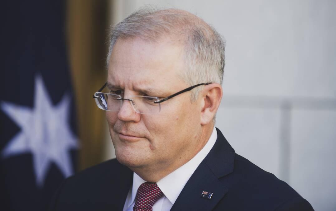 Prime Minister Scott Morrison, who has finally got serious. Picture: Dion Georgopoulos