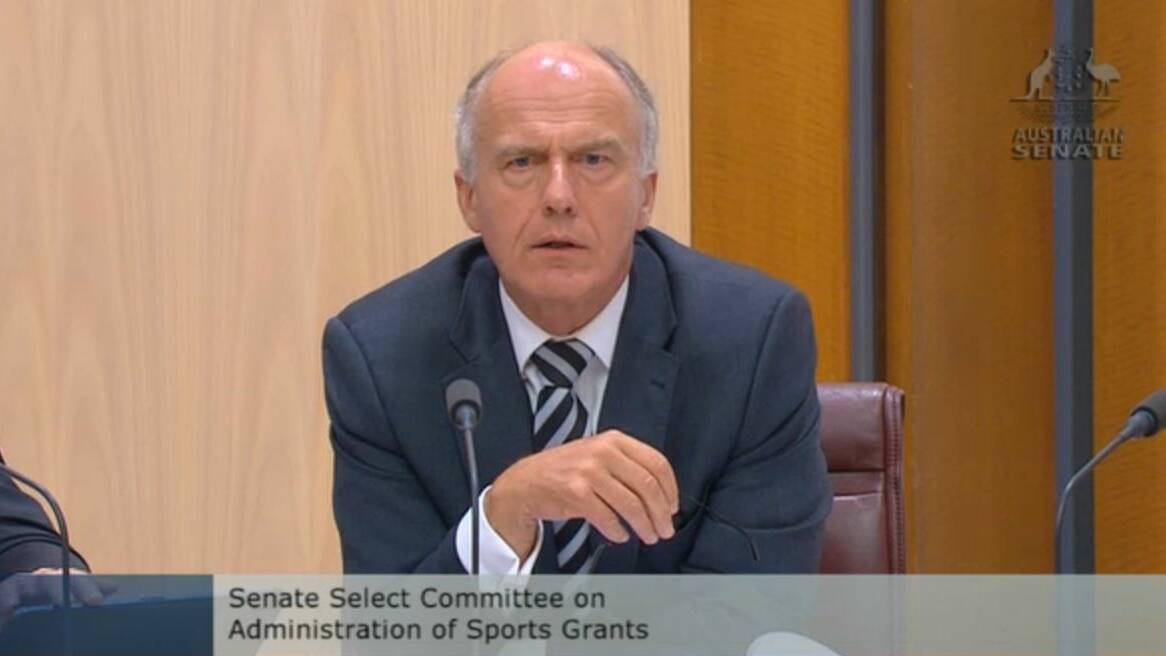 Eric Abetz on hearing the news at Thursday's hearing that 43 per cent of projects ere ineligible.