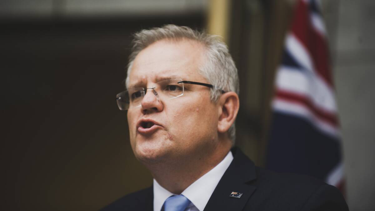 Prime Minister Scott Morrison, who has announced a payment of $1500 a fortnight to casuals, part-timers, full-timers, sole-trades, whether they are working or have been laid off. Picture: Dion Georgopoulos