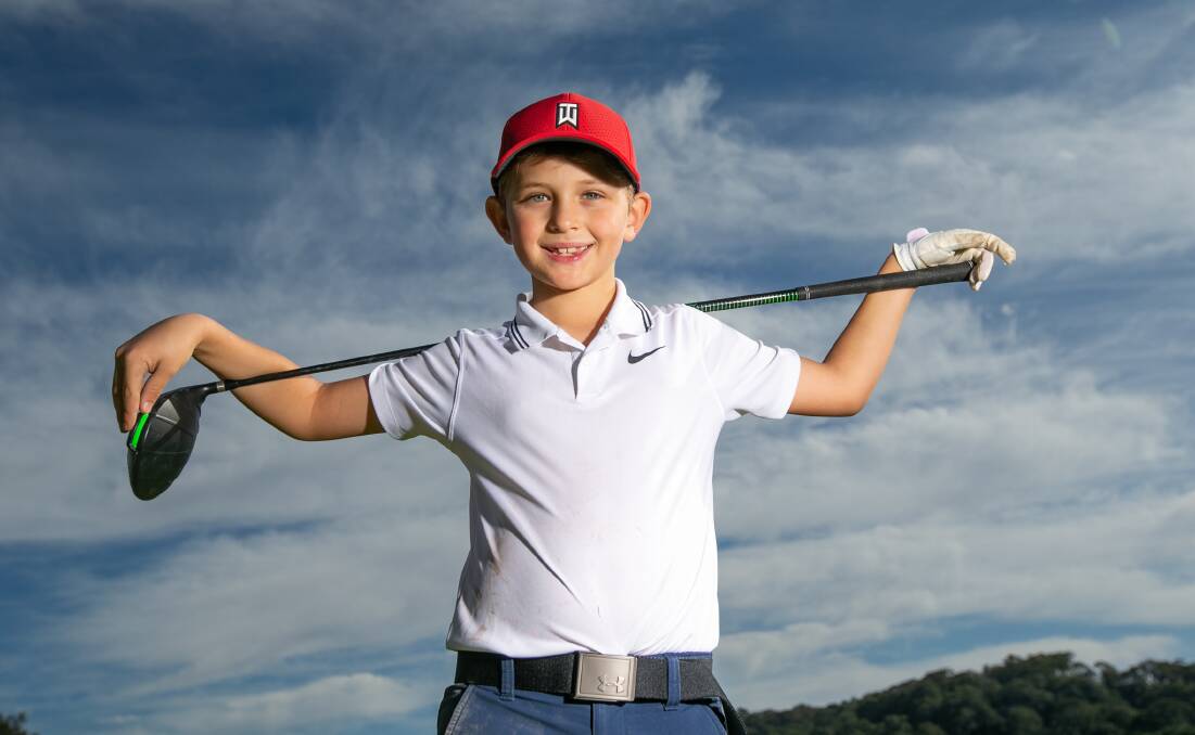 Junior golfer Jack Castle at Bayview Golf Club. Picture: Geoff Jones
