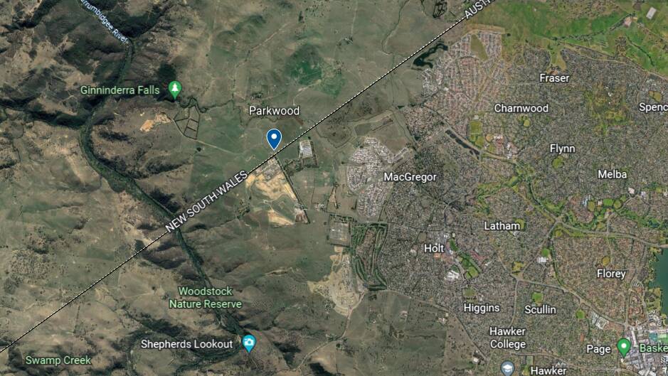 Parkwood will form part of the ACT government's joint venture Ginninderry development, in west Belconnen. Picture Google Maps.