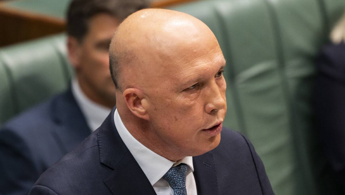 Opposition leader Peter Dutton delivered his budget reply speech at Parliament House. Picture Getty Images