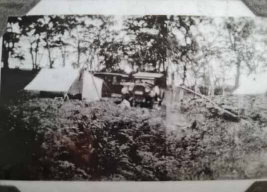 Camping on the reserve in the early 1930s, before the house was built. Picture: Supplied
