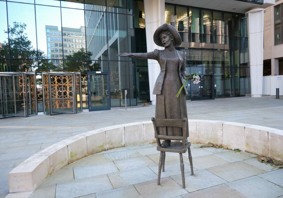 SUFFRAGETTE: The bronze sculpture of Emmeline Pankhurst (officially called Rise Up Women) is located in Manchester in the UK. Photo: Shutterstock