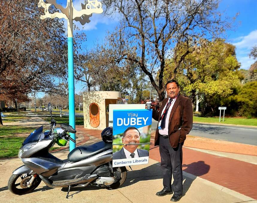 Canberra Liberals have announced Kurrajong candidate Vijay Dubey has withdrawn from this year's election. Picture: Facebook