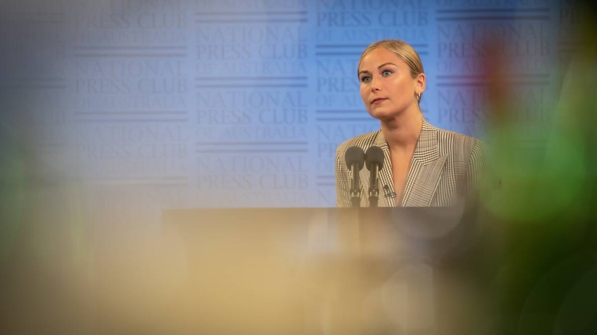 Australian of the Year Grace Tame spoke about the impact of the wording of certain crimes. Picture: Karleen Minney