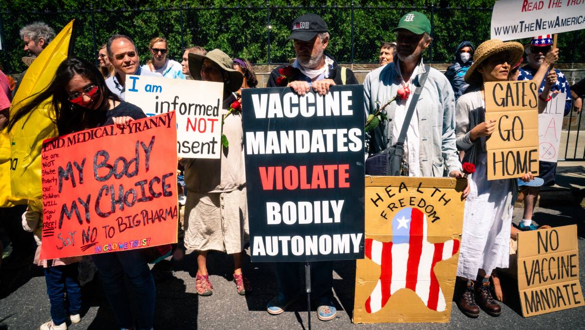 Anti-vaccine protesters in New York earlier this year. Picture: Shutterstock